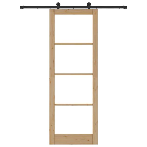 vidaXL Drsna vrata ORKDAL Naravna in črna 83 x 232 cm