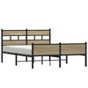 vidaXL Kovinski posteljni okvir brez vzmetnice sonoma hrast 160x200 cm