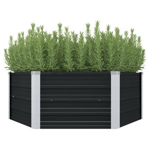 vidaXL Dvignjeno cvetlično korito antracitno 129x129x45 cm jeklo
