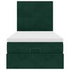 vidaXL Otomanski posteljni okvir z vzmetnicami zelen 80x200cm žamet