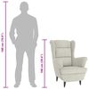 vidaXL Naslanjač iz kremno belega žameta