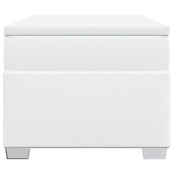 vidaXL Box spring postelja z vzmetnico bel 100x200 cm umetno usnje