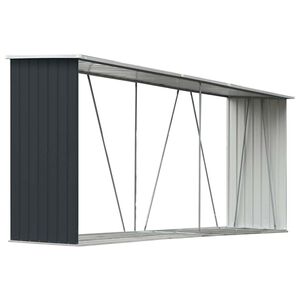 vidaXL Vrtna lopa za drva pocinkano jeklo 330x84x152 cm antracitna