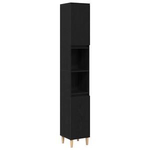 vidaXL Kopalni&scaron;ka omarica s polico Črna Orehovina 30 x 30 x 190 cm