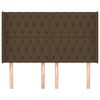 vidaXL Vzglavje z u&scaron;esi temno rjavo 147x16x118/128 cm blago