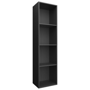 vidaXL Knjižna / TV omara črna 36x30x143 cm iverna plo&scaron;ča