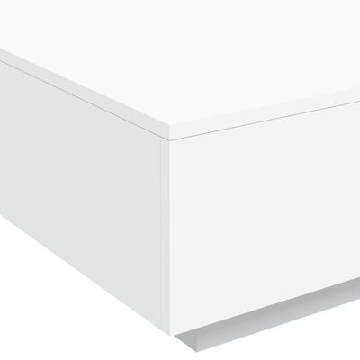 vidaXL Klubska mizica z LED lučkami bela 80x80x31 cm