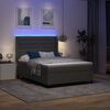 vidaXL LED Box Spring Postelja Temno siva 140 x 200 cm blago