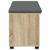 vidaXL Haldna klop z blazino s polico Sonoma hrast 100 x 38 x 46 cm