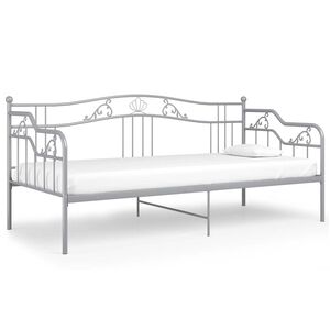 vidaXL Posteljni okvir siv kovinski 90x200 cm