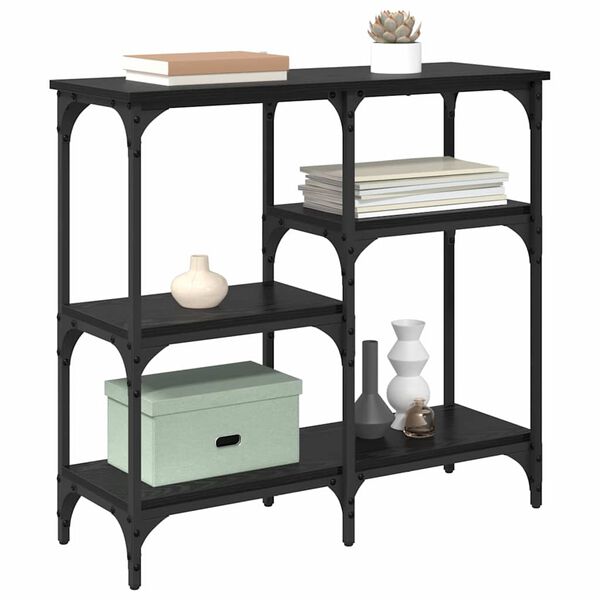 vidaXL Konzolna miza Črna Orehovina 80 x 29 x 75 cm Konstruiran les