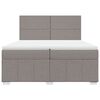 vidaXL Box spring postelja z vzmetnico taupe 200x200 cm blago