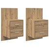 vidaXL Stenska nočna omarica 2 pcs Umetni hrast 48,5 x 32,5 x 80 cm