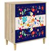 vidaXL Predalni &scaron;afka MAINZ Cvečen tisk 66 x 36,5 x 75 cm Sonoma