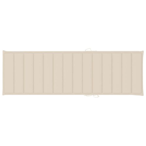 vidaXL Vrtni ležalnik z blazino trden akacijev les