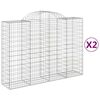vidaXL Obokane gabion košare 2 kosi 200x50x140/160 cm pocinkano železo