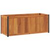 vidaXL Vrtno cvetlično korito 110x45x44 cm trden akacijev les in jeklo