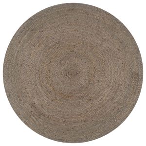 vidaXL Preproga iz jute okrogla ročno delo 150 cm siva