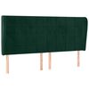 vidaXL Vzglavje z u&scaron;esi temno zeleno 163x23x118/128 cm žamet