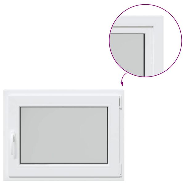 vidaXL Kletno okno "RISOR" 80x50 cm vrtljivo-nagibno DIN desno belo