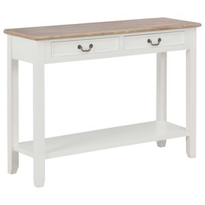 vidaXL Konzolna mizica bela 110x35x80 cm les