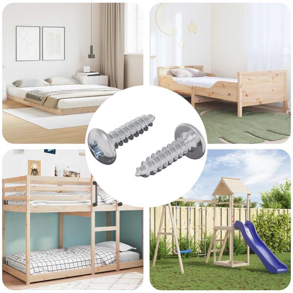 vidaXL Vijak 2 pcs srebrna M4 x 16 mm Jeklo