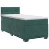 vidaXL Postelja boxspring z vzmetnico Temno zelena 90 x 200 cm Žamet