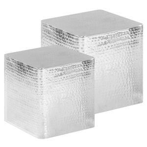 vidaXL Klubske mizice iz aluminija 2 kosa srebrne