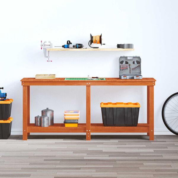 vidaXL Delovna miza Voskan Rjava 180 x 50 x 80 cm Masivna borovina