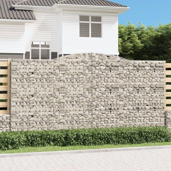 vidaXL Obokane gabion košare 8 kosa 400x50x200/220 cm pocinkano železo