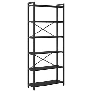 vidaXL Knjižna polica Črna Orehovina 40 x 30 x 85 cm Konstruiran les