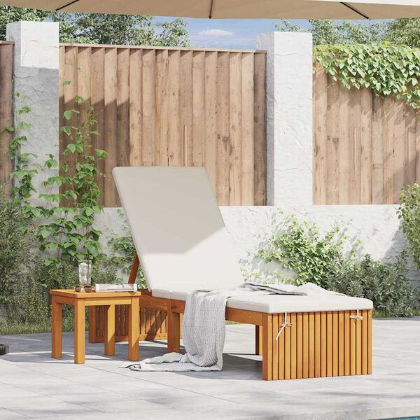 vidaXL Ležalnik 1-oseba Rjava 200 x 55 x 94cm Trden akacijev les