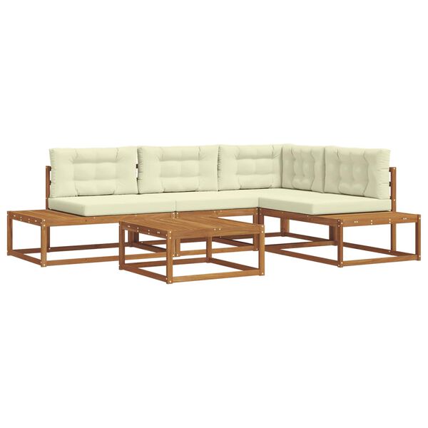 vidaXL Zunanja garnitura za sedenje 5 Kos Naravna in smetana