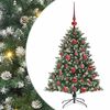 vidaXL Umestno božično drevo Zelena 120 cm PVC, plastika in jeklo