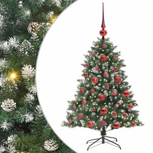 vidaXL Umestno božično drevo Zelena 120 cm PVC, plastika in jeklo