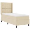 vidaXL LED Box Spring Postelja z vzglavjem krema 80 x 200 cm blago
