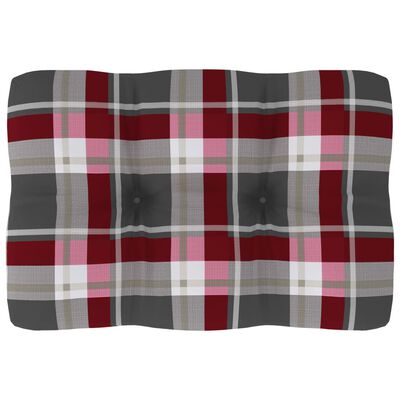 vidaXL Blazina za kavč iz palet rdeč karo vzorec 60x40x10 cm