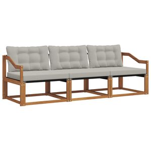 vidaXL Zunanja garnitura za sedenje 3 pcs Naravna in svetlo siva