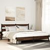 vidaXL Kovinski posteljni okvir brez vzmetnice rjavi hrast 183x213 cm