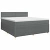 vidaXL Postelja boxspring z vzmetnico Temno siva 140 x 190 cm Blago