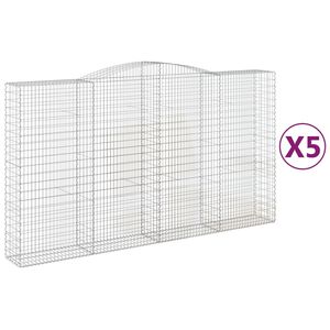vidaXL Obokane gabion ko&scaron;are 5 kosa 400x50x220/240 cm pocinkano železo