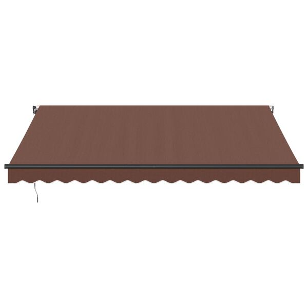 vidaXL Ročno zložljiva tenda LED rjava 400x350 cm