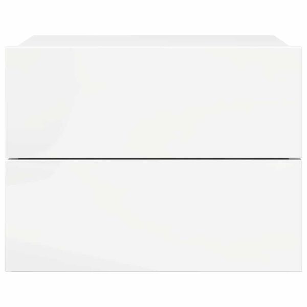 vidaXL Nočne omarice 2 kosa visok sijaj bele 40x30x30 cm iverna plošča