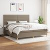 vidaXL Box spring postelja z vzmetnico taupe 200x200 cm blago