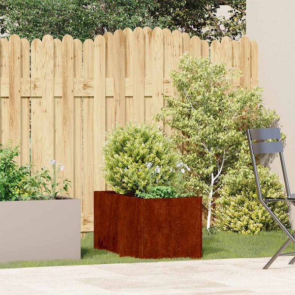 vidaXL Planter Rusty 40x80x40 cm Vremensko odporno jeklo
