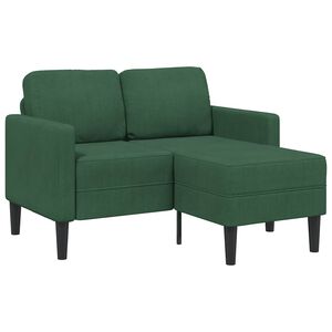 vidaXL 2-sedežni kavč z leži&scaron;čem v obliki črke L temno zelena 125 cm platno