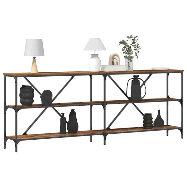 vidaXL Konzolna miza Star les 200 x 30 x 75 cm Konstruiran les