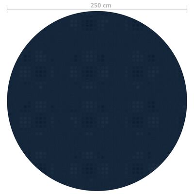 vidaXL Plavajoča PE solarna folija za bazen 250 cm črna in modra