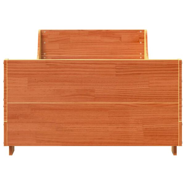 vidaXL Posteljni okvir brez vzmetnice vo&scaron;čeno rjav 90x190 cm borovina
