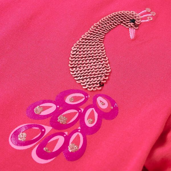 Otroška majica z dolgimi rokavi živo roza 128